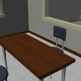 Interrogatory Room With Table 3d model