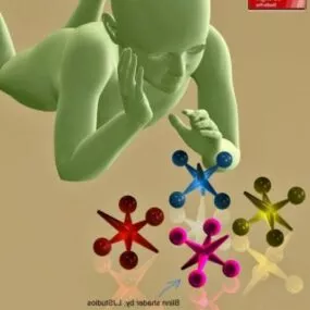 Ball Game With Kid Character 3d model