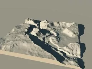 Mountain Landscape Round Block 3d model