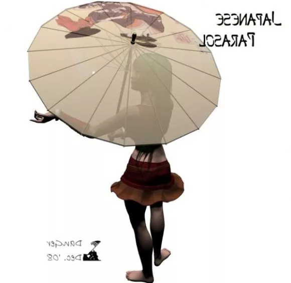 Japanese Parasol Character With Umbrella 3d model Japanese Parasol Character With Umbrella 3d model