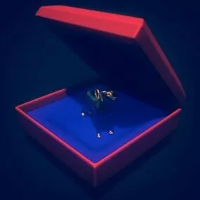 Red Jewelry Box Decoration 3d model