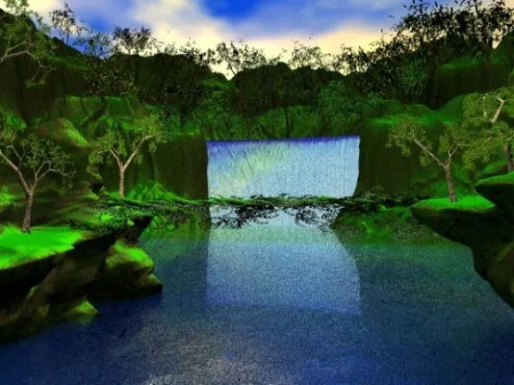 Jungle Landscape With Waterfall 3d model Jungle Landscape With Waterfall 3d model