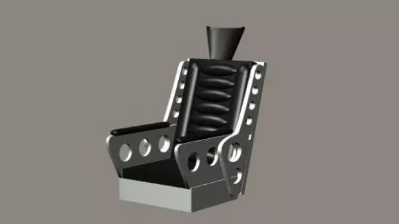 Office Chair, Dark Wood Arm 3d model