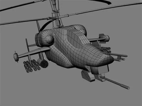 Ka58 Russian Soviet Helicopter 3d model Ka58 Russian Soviet Helicopter 3d model
