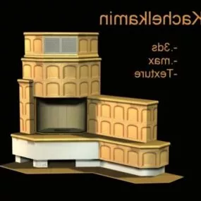 Tiled Chimney Building 3d model