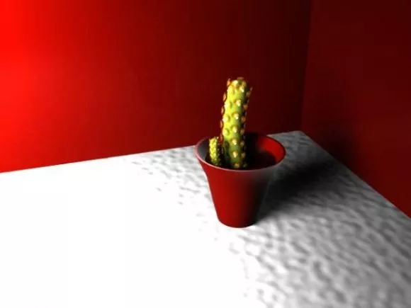 Potted Plant In Concrete Pot 3d model
