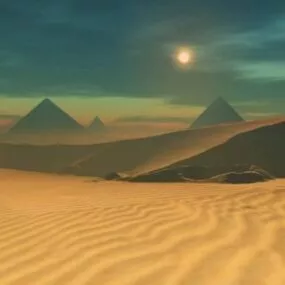 Desert Landscape At Night 3d model