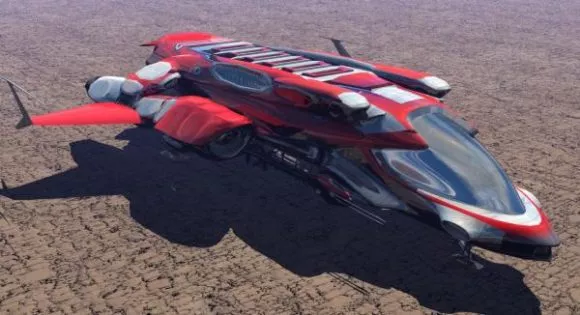 Jet Plane Futuristic Spaceship 3d model