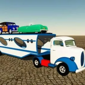 Cargo Truck Carrying Car 3d model