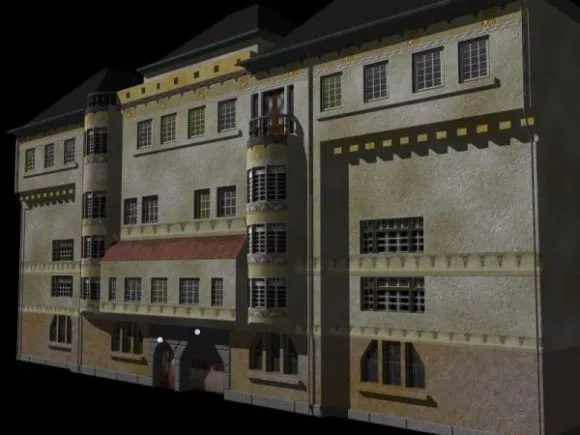 Old Office Station Building 3d model Old Office Station Building 3d model