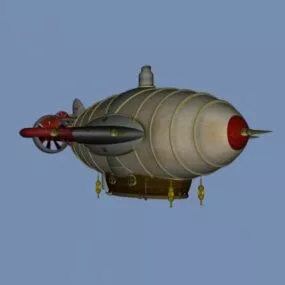 Fantasy Fat Zeppelin Airplane 3d model