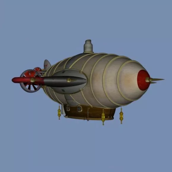 Futuristic Aircraft Two Wings With Weapon 3d model