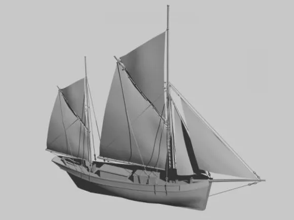 Small Ketch 3d model Small Ketch 3d model