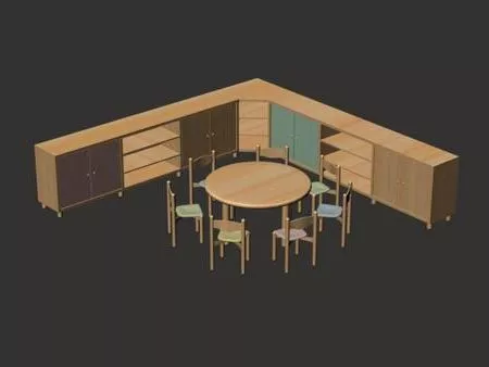 Kindergarten Furniture Table Chair 3d model Kindergarten Furniture Table Chair 3d model