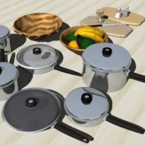 Kitchen Stuff Pot Set 3d model