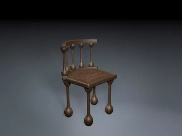 Elegant Single Chair On Wood Floor 3d model
