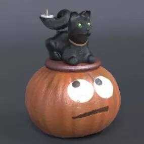 Pumpkin Candle Holder 3d model
