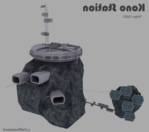Space Station Tower Building 3d model