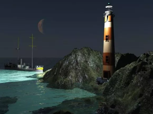 Lighthouse On Beach 3d model