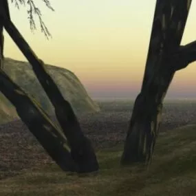 Sunset On Mountain 3d model