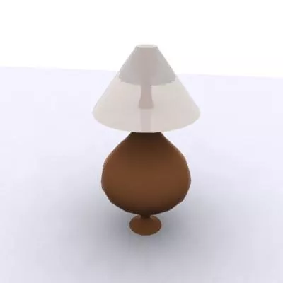 Bedside Table Smooth Edge With Table Lamp 3d model