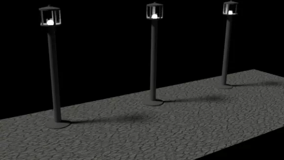 Garden Lamp Tube Shape 3d model