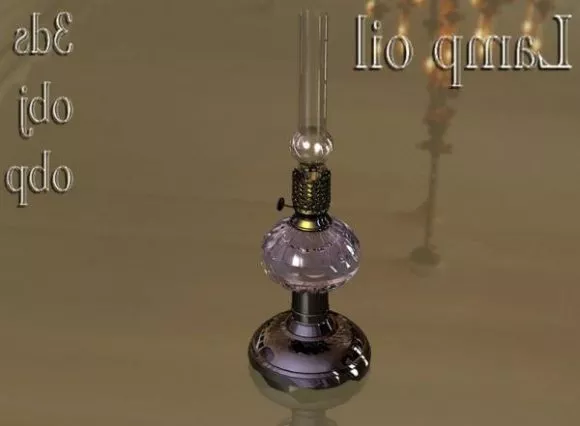 Vintage Oil Lamp With Glass Cover 3d model Vintage Oil Lamp With Glass Cover 3d model