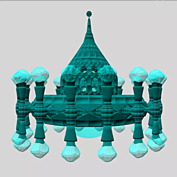 Three Ceiling Lantern Lamps Modern Style 3d model