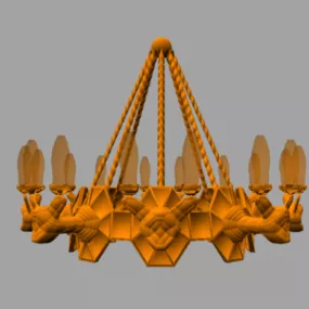 Chandelier Lamp With Hanger Wire 3d model
