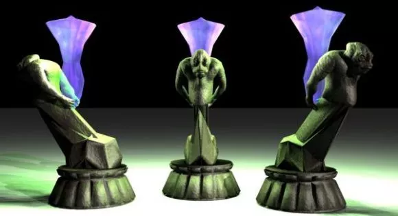 Antique Wall Lamp Elegant Golden Shade 3d model