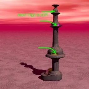 Rustic Column Tool Component 3d model