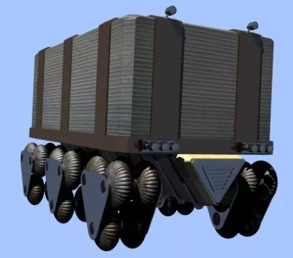Futuristic Vehicle With Tank Track 3d model