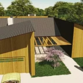 Large House Wooden Building 3d model