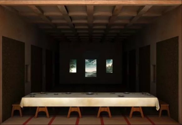 Living Room With Furniture Lowpoly 3d model