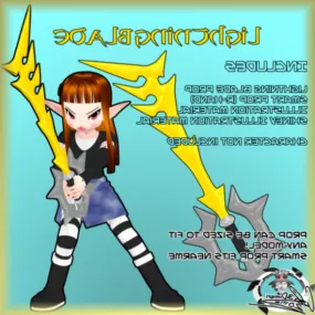 Chibi Girl With Lightning Blade 3d model