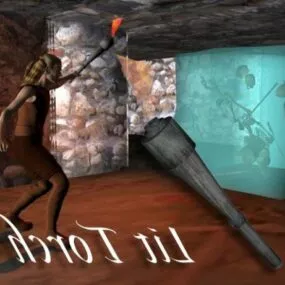 Vintage Torch Medieval Lighting 3d model