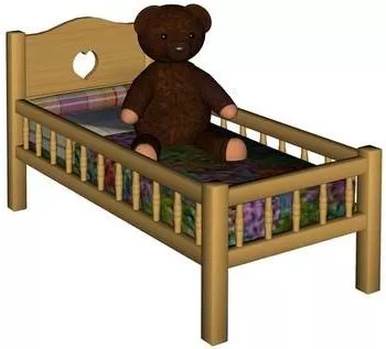 Crib Bed For Teddy Bear Toy 3d model Crib Bed For Teddy Bear Toy 3d model
