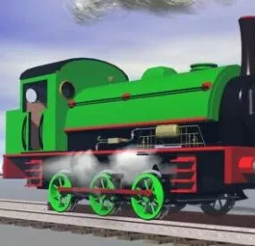 Vintage Locomotive Running With Smoke 3d model