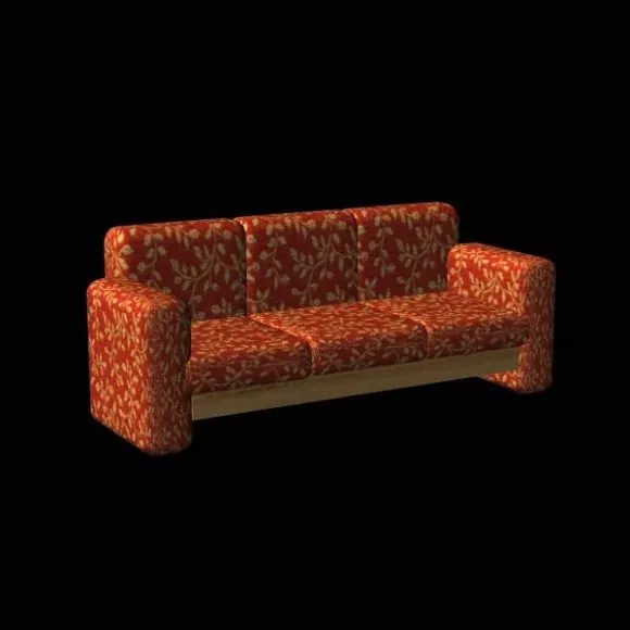 Simple Sofa Upholstered Without Arm 3d model
