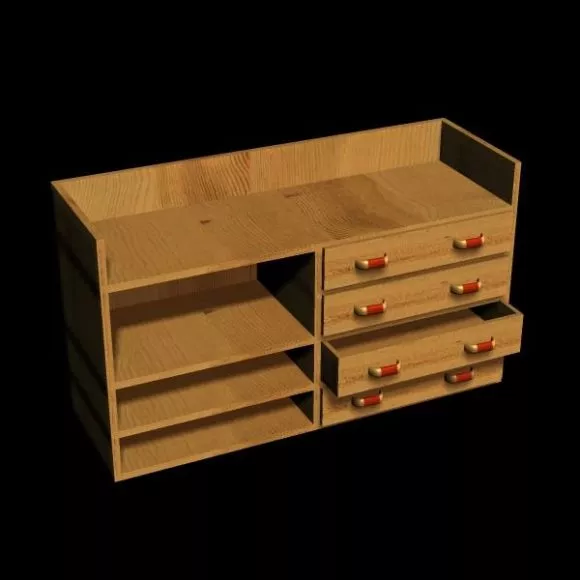 Livingroom Sideboard With Drawer 3d model Livingroom Sideboard With Drawer 3d model