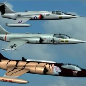 Starfighter Aircraft Lockheed F104 3d model