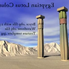 Lotus Ancient Column 3d model