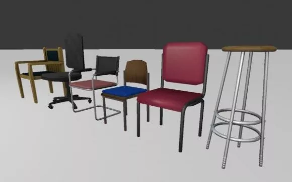 Single Chair Turri Walnut Frame 3d model