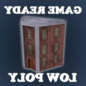 Gaming Building Brick Facade 3d model
