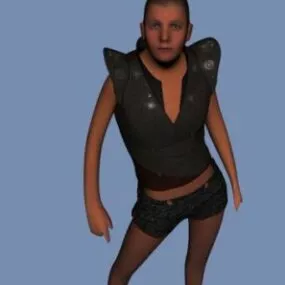 Genesis Girl Character In Black Suit 3d model