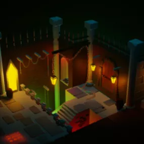 Game Building Landscape Hall Space 3d model