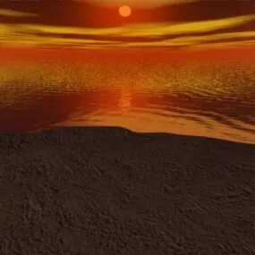 Sunset Landscape 3d model