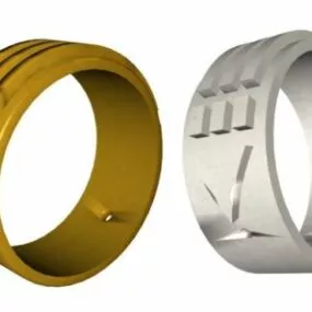 Luxury Ring Gold And Silver Set 3d model