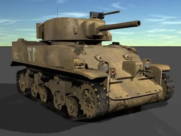 M5a1 Us Tank 3d model M5a1 Us Tank 3d model