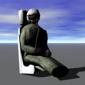 Jet Pilot On Chair 3d model